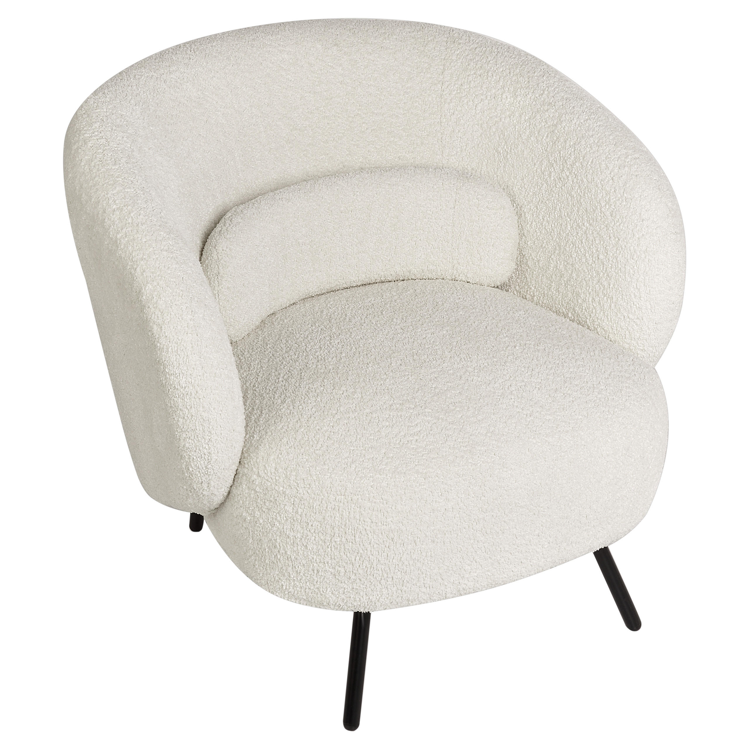 SESSEL Bouclé Cremeweiß Makela - Schwarz/Weiß, Textil (75/72/74cm) - Beliani