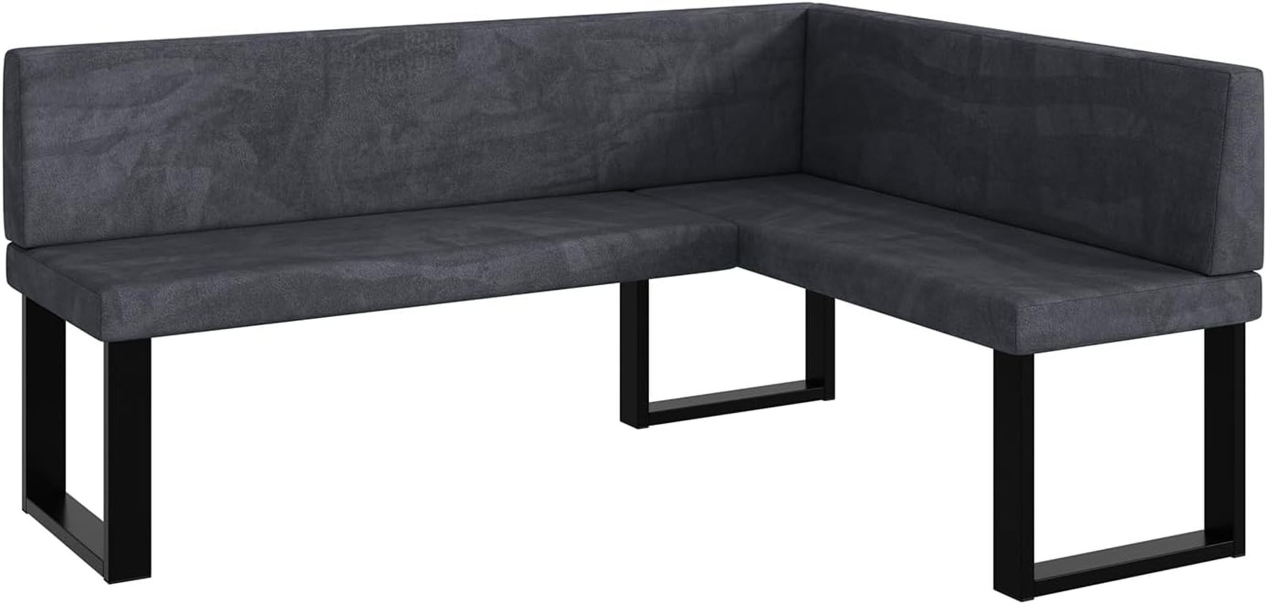 Meblini Eckbank Dunkelgrau 168x128 cm