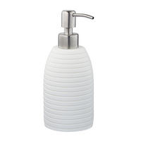 SEIFENSPENDER Weiß Polyresin 300 ml - Weiß, Kunststoff/Metall (8/18/8cm) - Relaxdays