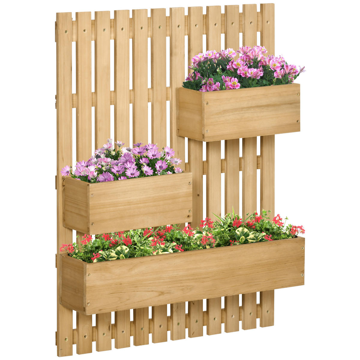 BLUMENKASTEN, Tannenholz, Naturholz - Naturfarben, Holz (16/80/60cm) - Outsunny