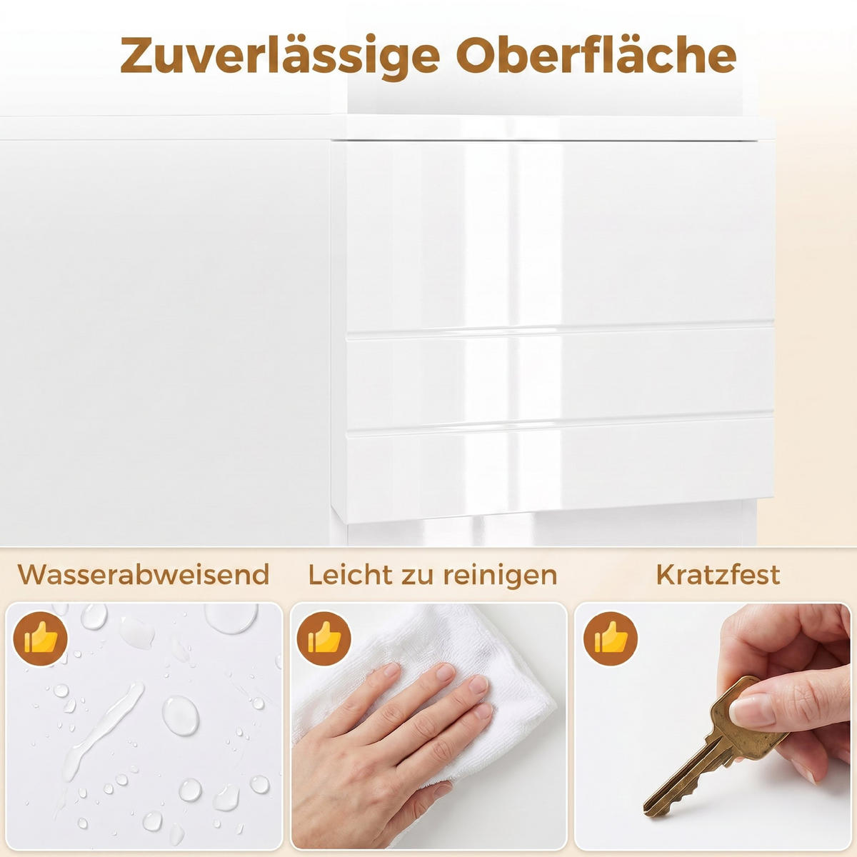 BADEZIMMERSCHRANK MDF Weiß - Weiß Hochglanz/Weiß, Holzwerkstoff (30/170/30cm) - HOMCOM