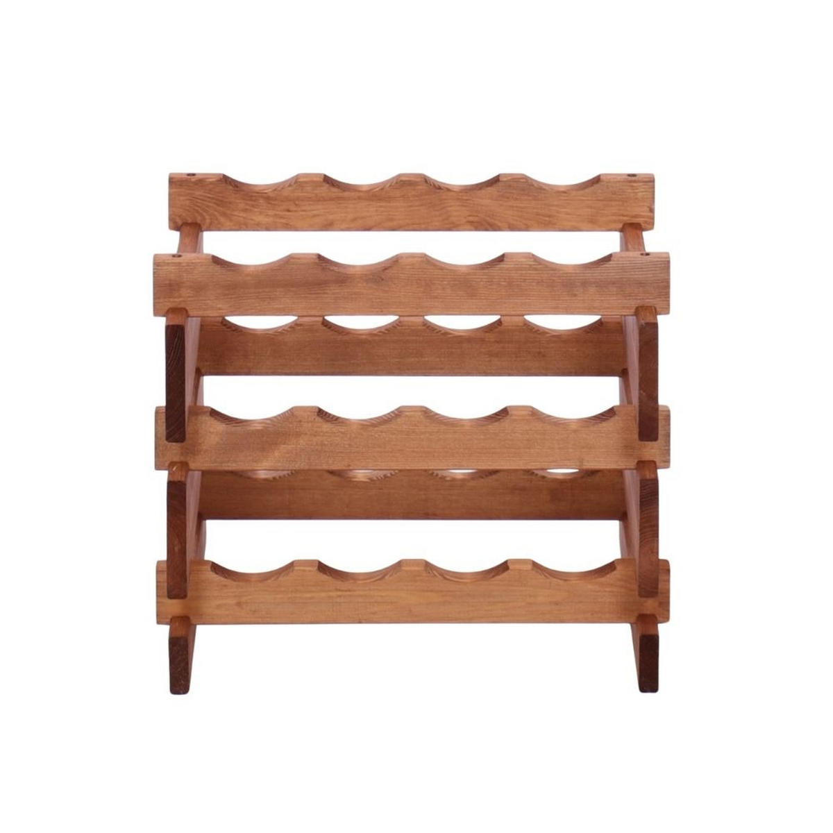 WEINREGAL VINOTECA FLEX PRO HxBxT 37x46x28cm 12 Flaschen auf 3 Ebenen Braun geölt - Braun, Holz (46/37/28cm) - PROREGAL