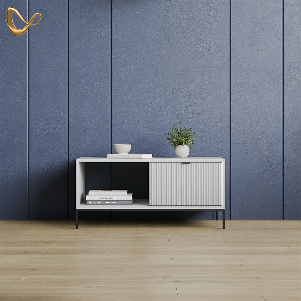 COUCHTISCH Aterno Grau mit einer Schublade - Grau, Holzwerkstoff (50/90/45cm) - Livinity®