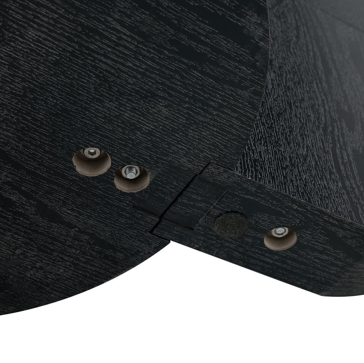COUCHTISCH aus MDF & Glas Ø50/70 cm in Schwarz mit 2 Ablagen - Schwarz, Glas (90/90/44cm) - Modfu
