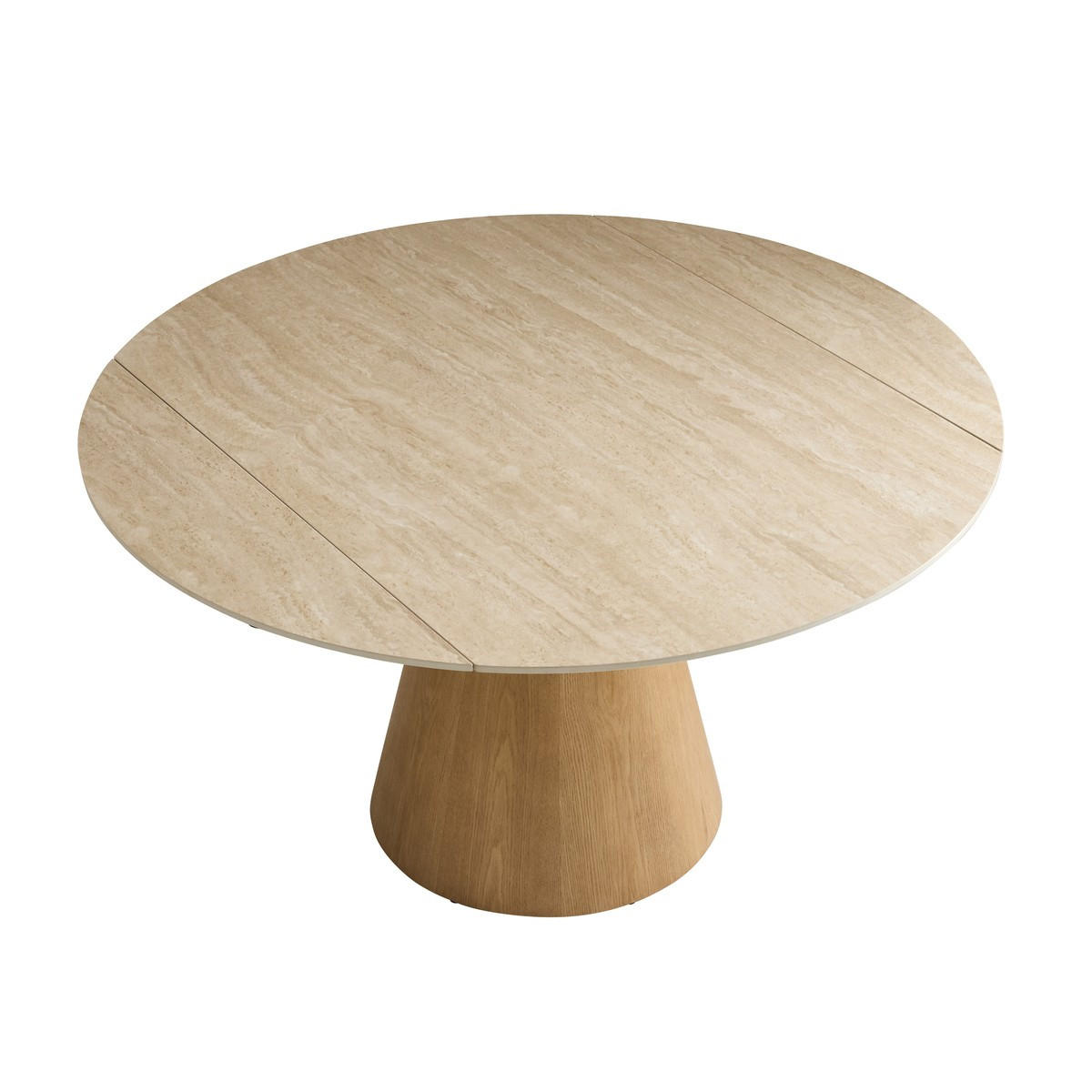 KERAMIKTISCH mit Erweiterungen Rund 135/180/90 cm - Beige, Keramik (98/180/90cm) - Signature
