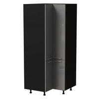 ECKVORRATSSCHRANK Essen D24N/207 Grau Hochglanz / Schwarz Matt 90 / 90 / 207cm - Schwarz/Grau, Holz/Holzwerkstoff (90/207/90cm) - Feldmann-Wohnen