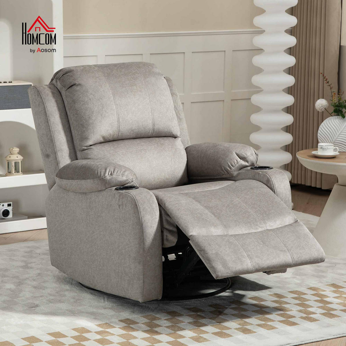 FERNSEHSESSEL Mikrofaser Braun - Braun, Textil (95/102/87cm) - HOMCOM