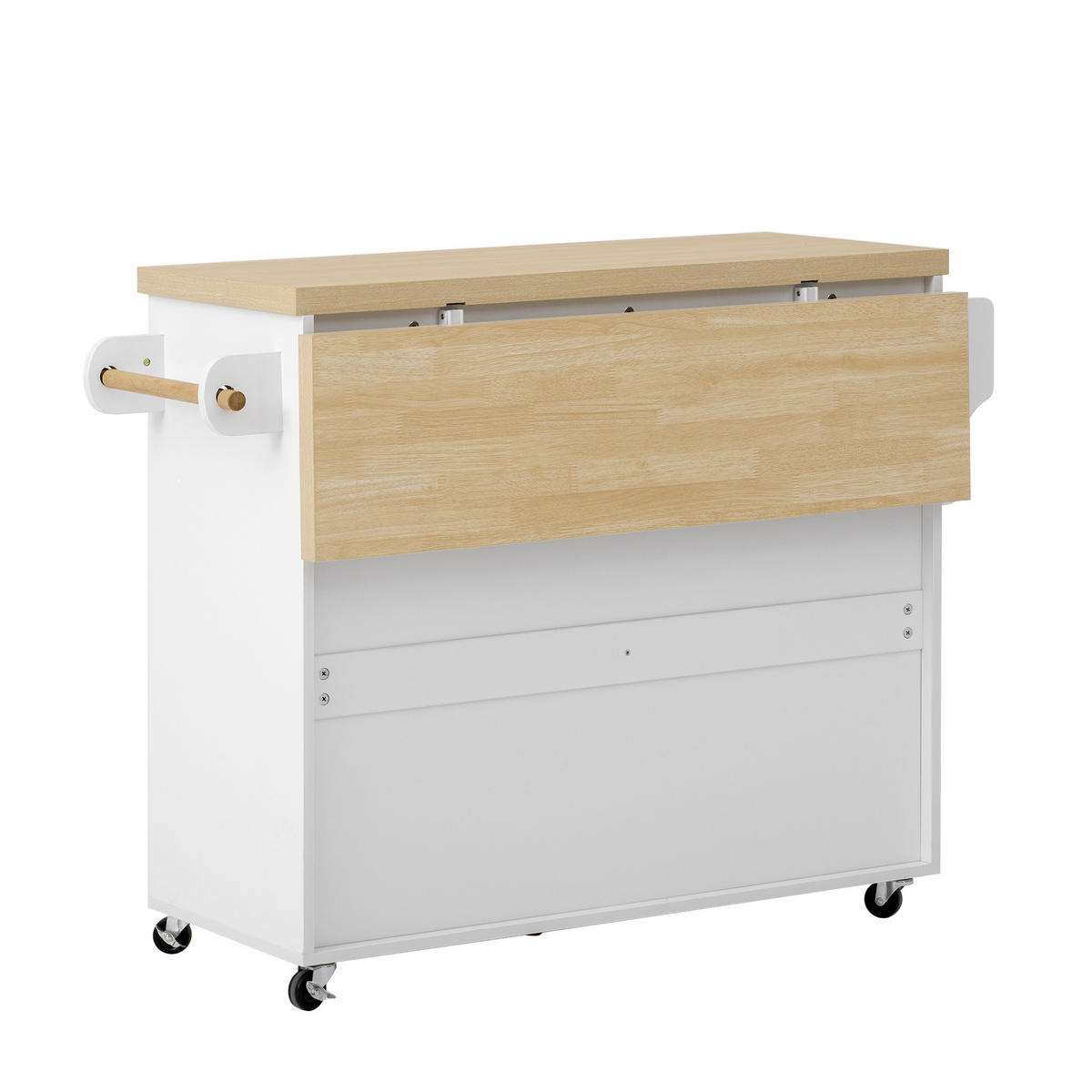 KÜCHENINSEL Mobile 100cm in Weiß & Natur - Weiß, Holzwerkstoff (100/92/42cm) - Urban Meuble