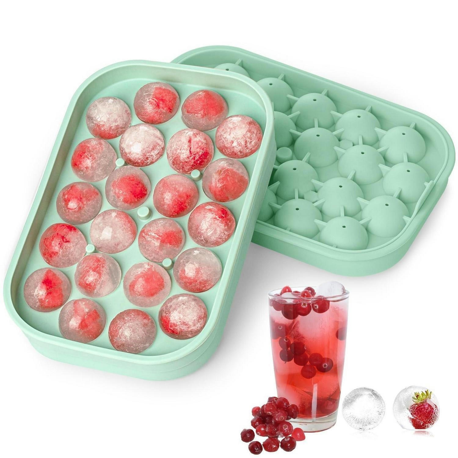 EISWÜRFELFORM 2-teiliges Set Rund Silikon Grün - Grün, Kunststoff (12/3.8/20cm)