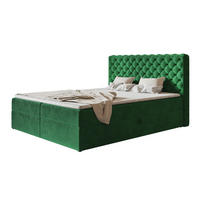 BOXBETT MIAMI mit 2 Bettkästen, 160x200, Farbe: Grün, Velourstoff, Doppelbett mit Bonell-Matratze - Grün, Holz/Kunststoff (160/200cm) - Alpi-Möbel