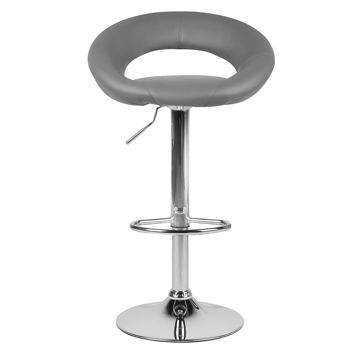 BARHOCKER 2er-Set Kunstleder Grau Peoria - Grau, Textil/Metall (54/101/40cm) - Beliani