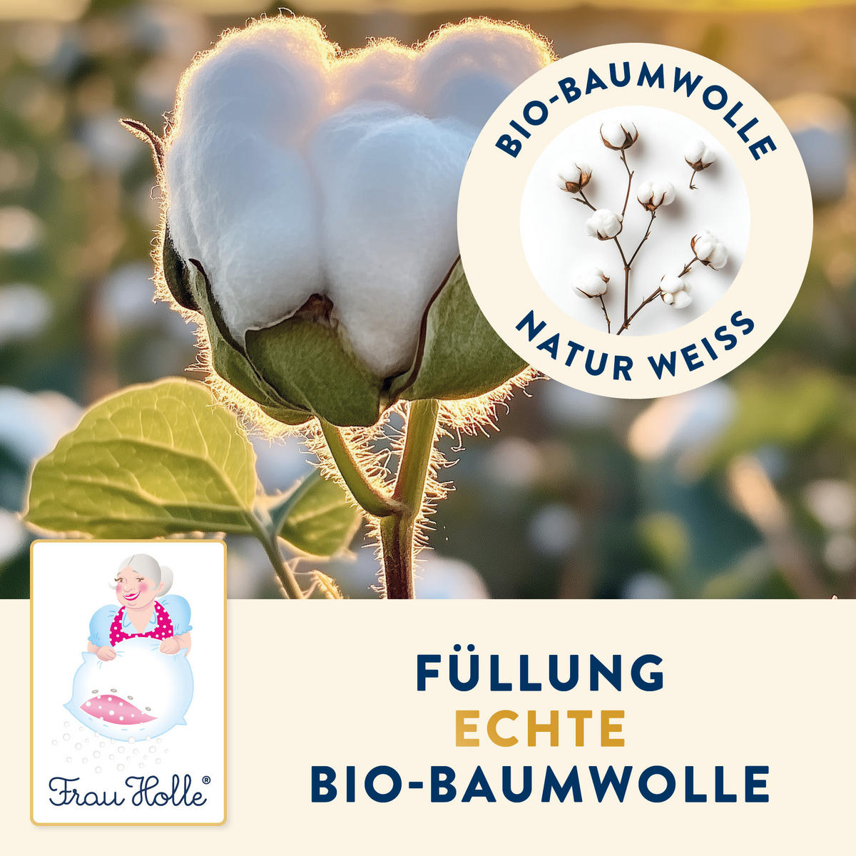 MATRATZENAUFLAGE PREMIUM Baumwolle leicht - Weiß, Naturmaterialien/Textil (160/200cm) - Frau Holle