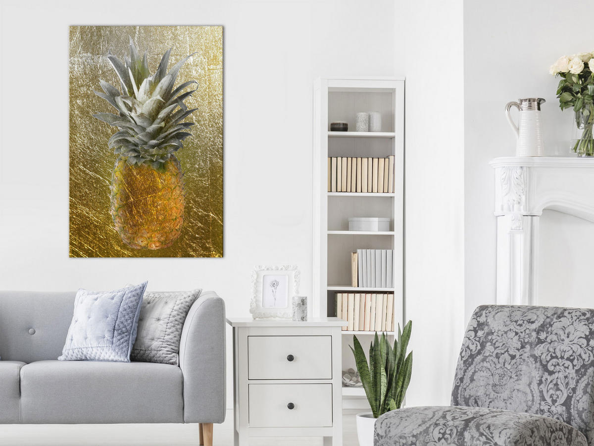 KUNSTDRUCK Gold 80/120 cm - Goldfarben/Grün, Textil (80/120cm) - KUNSTLOFT
