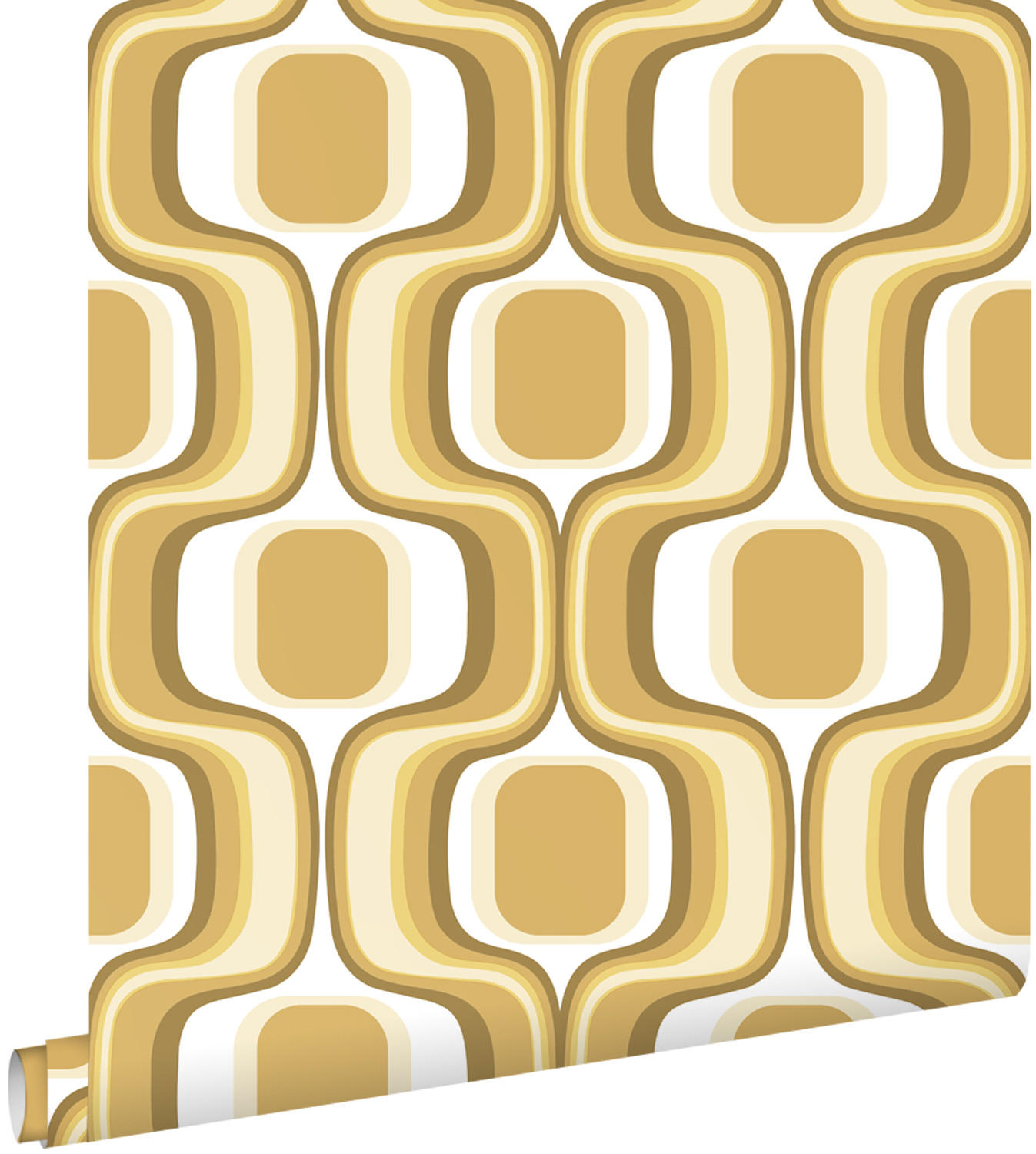 TAPETE Retro-Ornamente 50 x 900 cm - Gelb, Papier (50/900cm) - ESTAhome