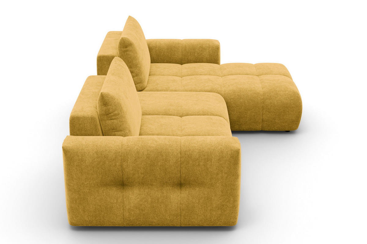 ECKSOFA VERONA 4-Sitzer RECHTS, Gelb - Gelb/Schwarz, Holz/Textil (282/173cm) - Courtois Laville