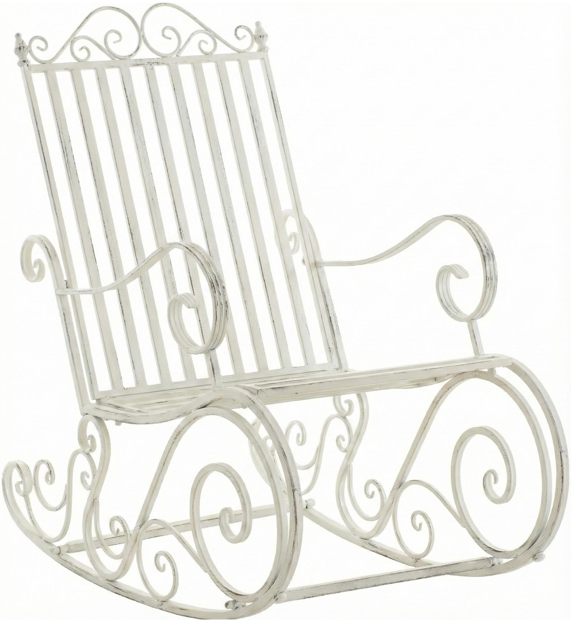GARTENSCHAUKELSTUHL Metall Antik Weiß - Weiß, Metall (56/94/90cm) - CLP