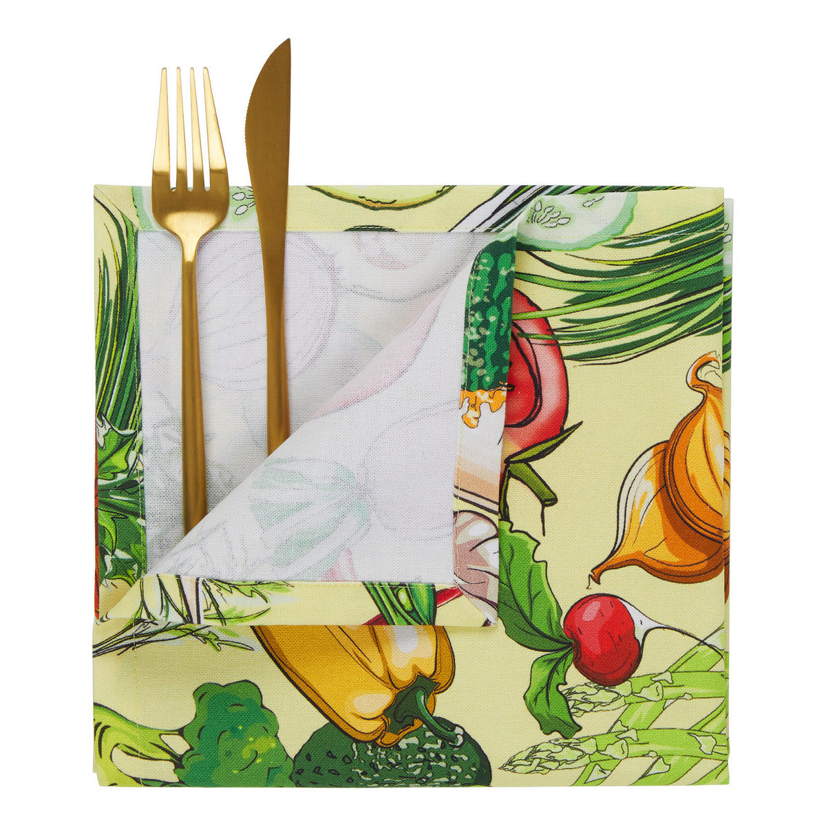 STOFFSERVIETTE (6er Set) Verdure Gemüse - 100% Baumwolle Bunt - Multicolor, Textil (42/42cm) - Butlers