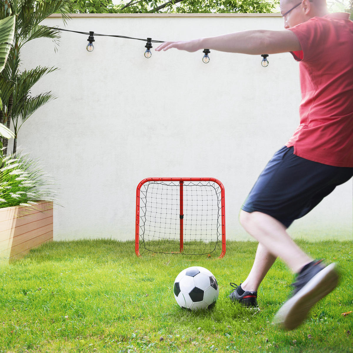 REBOUNDER für Fussball DE-10451 5-fach verstellbar, klappbar Rot - Rot, Metall (84/78cm) - ComfortXL