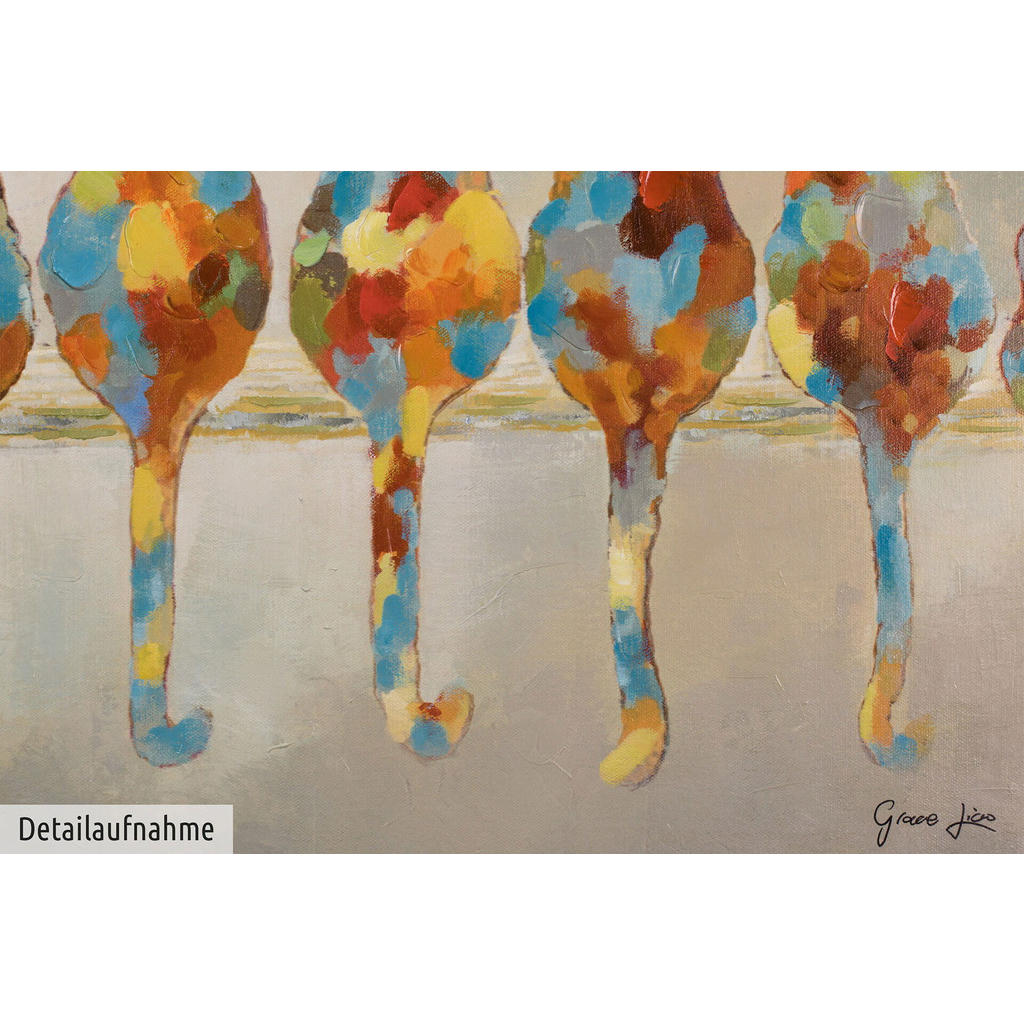 Thumbnail - Kunstloft Ölgemälde, Mehrfarbig, Textil, Holz, 120x60 cm, Handmade Quality, Bilder und Zubehör, Wandbilder, Ölgemälde