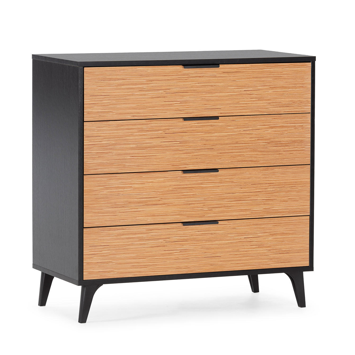 KOMMODE Denis 80/80/40 Schwarz/Holzfarbe - Schwarz, Holzwerkstoff (80/80/40cm)