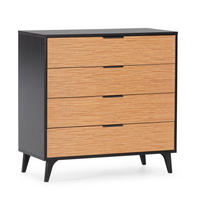 KOMMODE Denis 80/80/40 Schwarz/Holzfarbe - Schwarz, Holzwerkstoff (80/80/40cm)