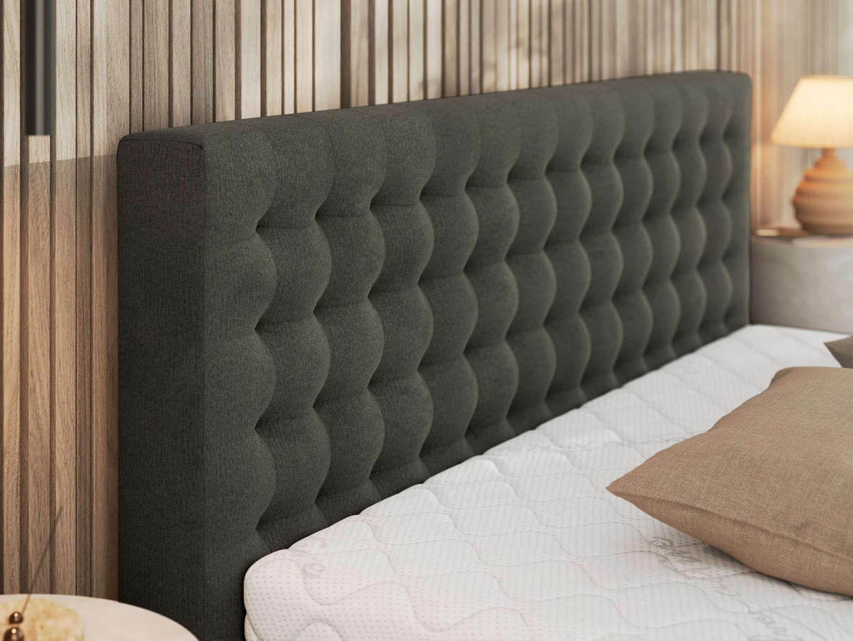 POLSTERBETT PAVO CLASSIC 160/200 - Dunkelgrau Velvet - Schaum-Matratze - Dunkelgrau, Textil (160/200cm) - MKS