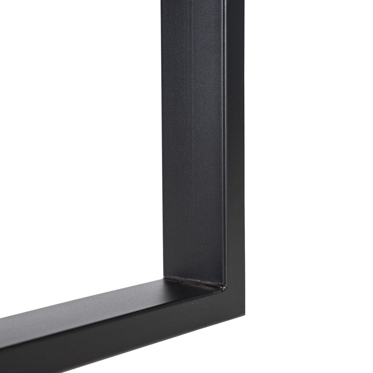 ESSTISCH - Metall / Massivholz - Schwarz - Eichefarben/Schwarz, Holz/Metall (100/180/77cm) - home24