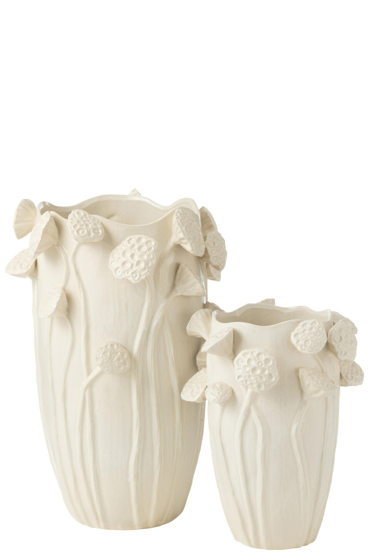 VASE NELUMBA - Töpferei - Beige - L - Ø 35 cm - Beige, Keramik (51cm) - J-Line
