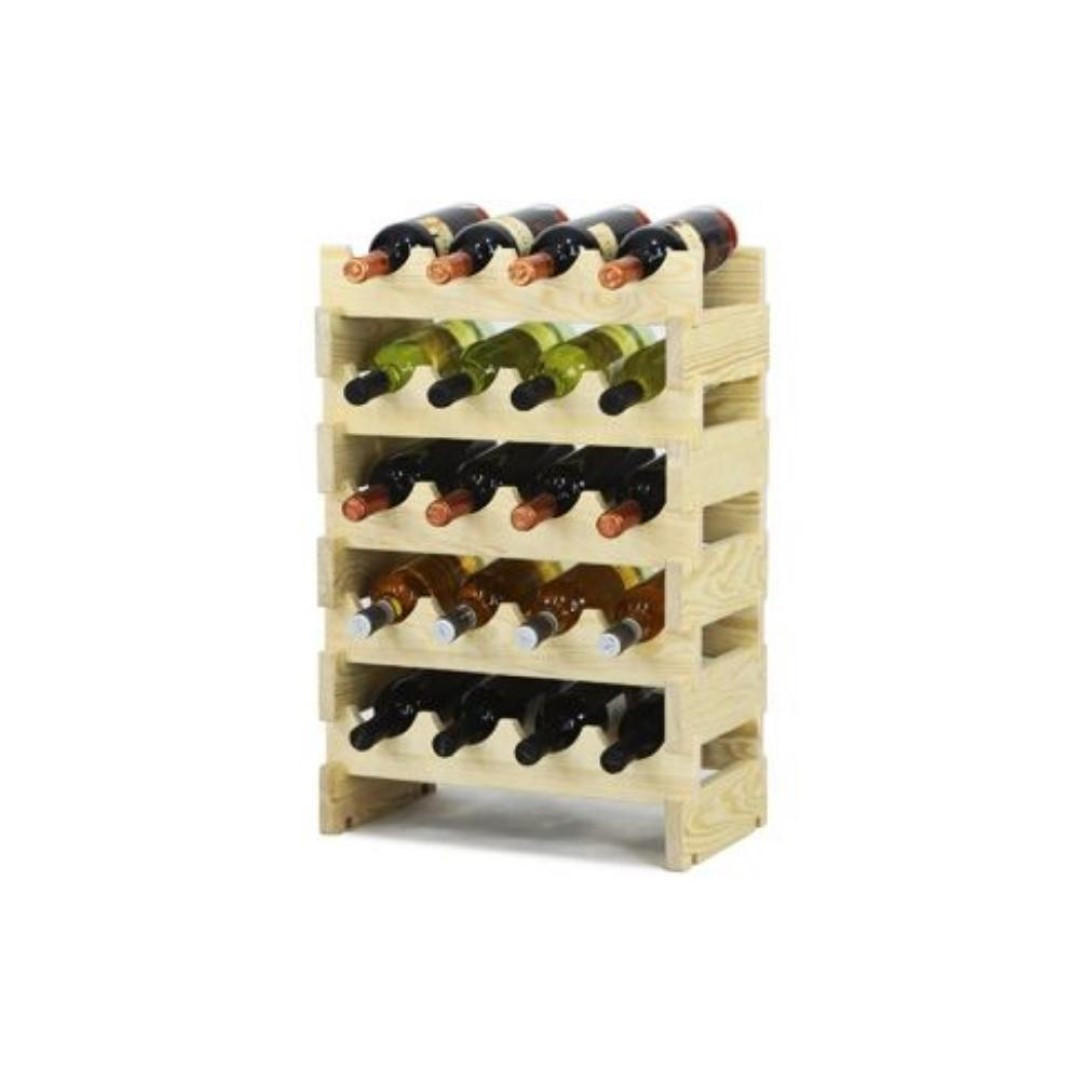 WEINREGAL Vinoteca Flex 57x47x29 cm 20 Flaschen Massives Kiefernholz Natur Unbehandelt - Naturfarben, Holz (47/57/29cm) - PROREGAL