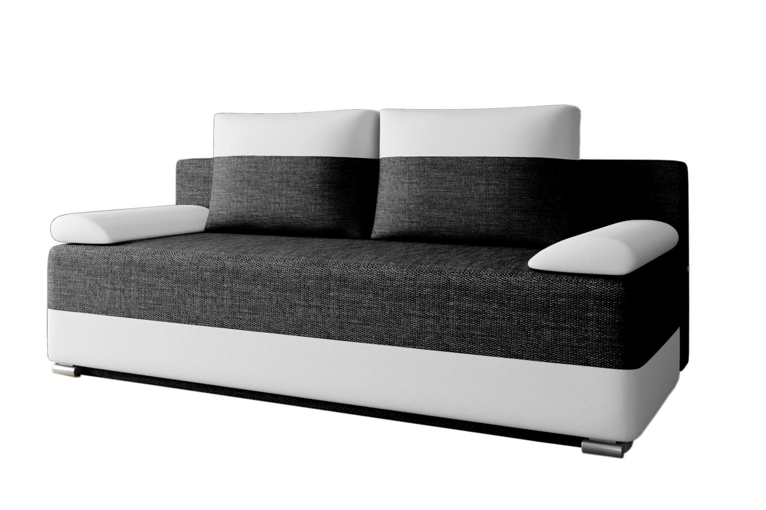 SCHLAFSOFA Atlanta - Schwarz + Weiß - Schwarz/Weiß, Holz (200/90/96cm) - Möblo