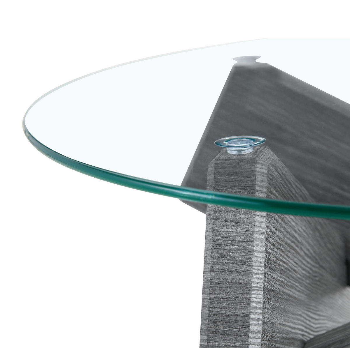 COUCHTISCH rund Ø 79 cm MDF Glas Grau Transparent - Transparent, Glas (79/79/45cm) - Meubliv