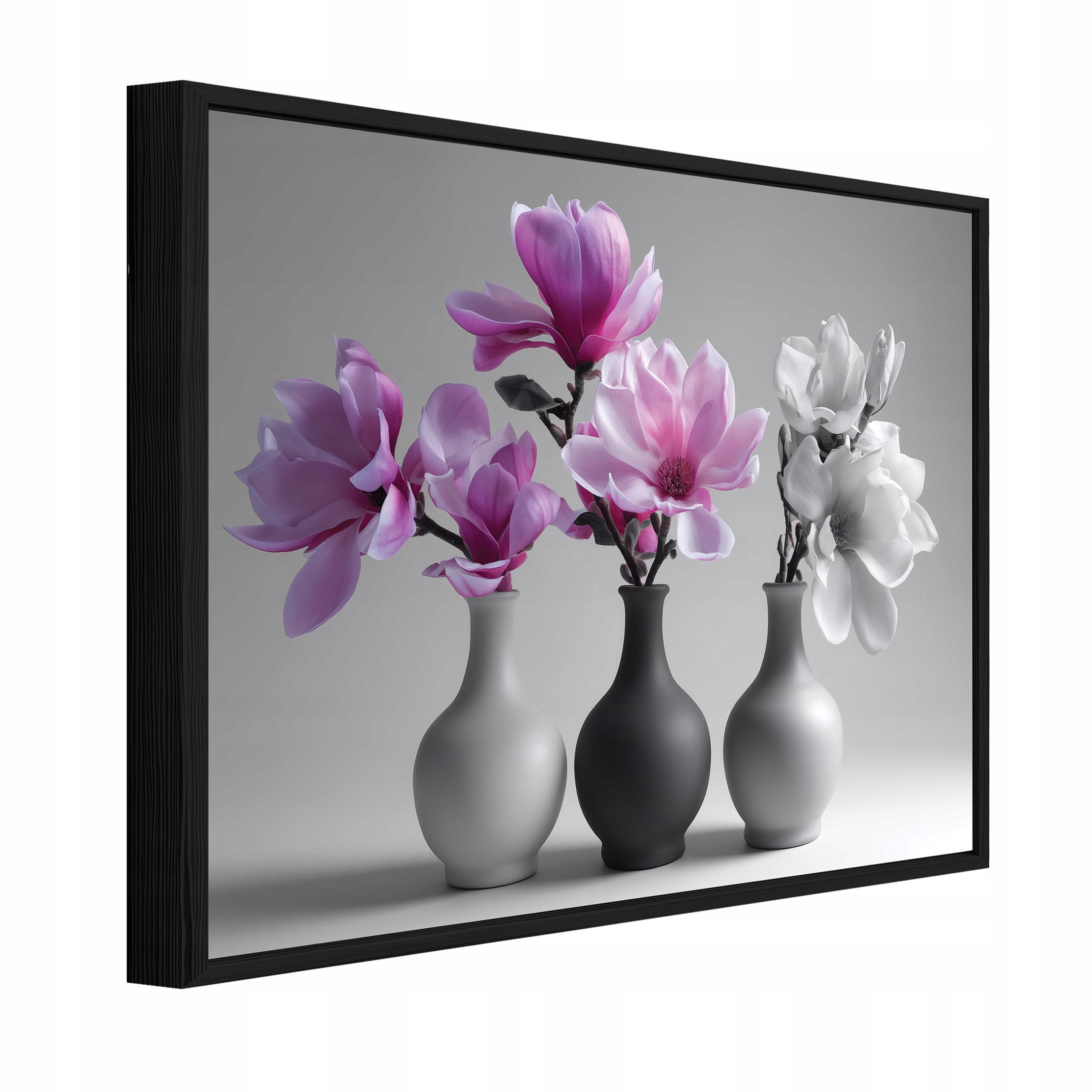 Wallarena ZARÁMOVANÉ obrazy květin ve váze přírodní růžová 120x80 cm