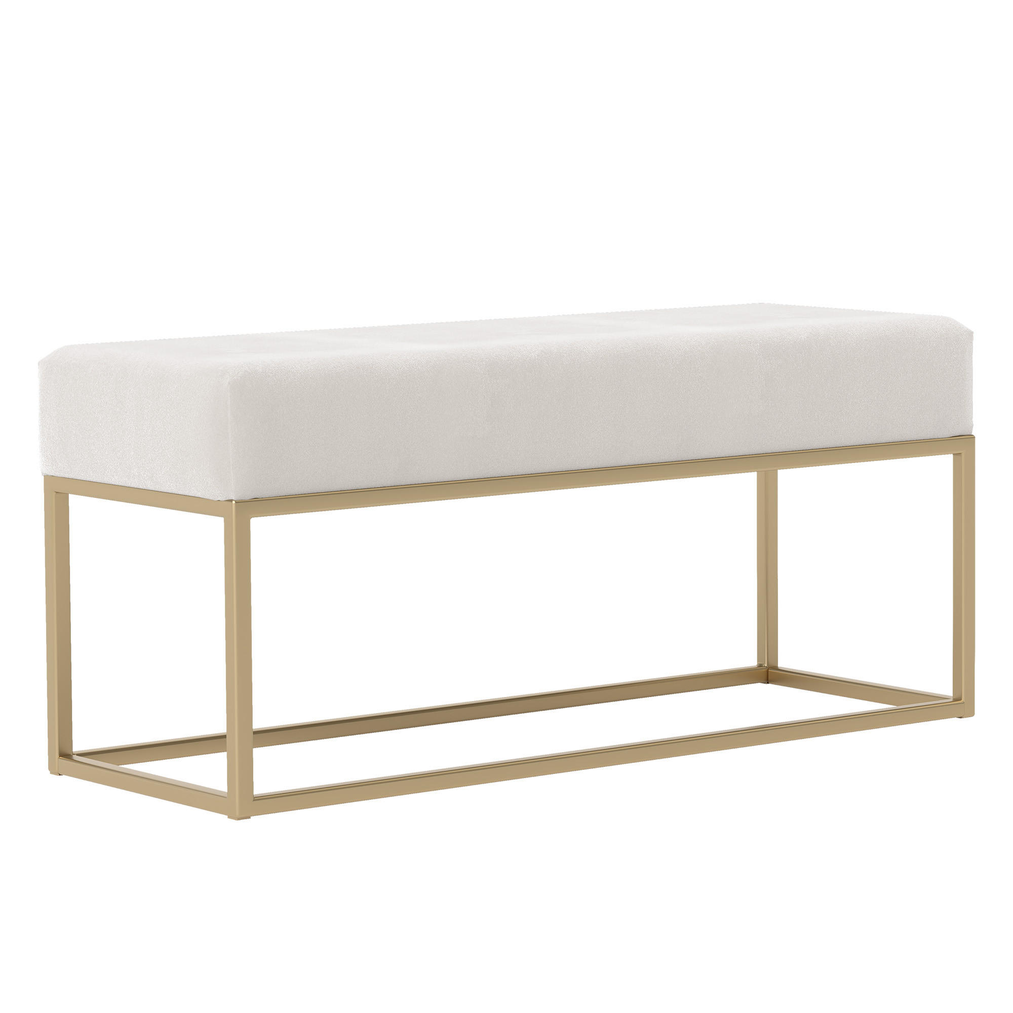 POLSTERBANK STELLA 90 cm Metallgestell, Gold / Creme - Goldfarben/Creme, Textil/Metall (90/44/30cm) - Idohome
