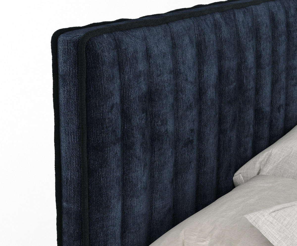 BOXSPRINGBETT Nocturne Marineblau 160/200 cm - Schwarz/Dunkelblau, Holz/Holzwerkstoff (160/200cm) - Maison de Reve