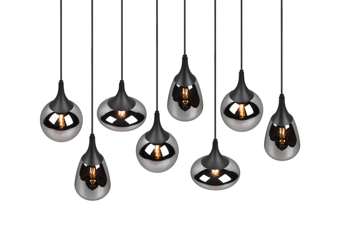 HÄNGELEUCHTE Metall Rauchoptik Grau - Grau, Glas (115/34/150cm) - Trio Leuchten