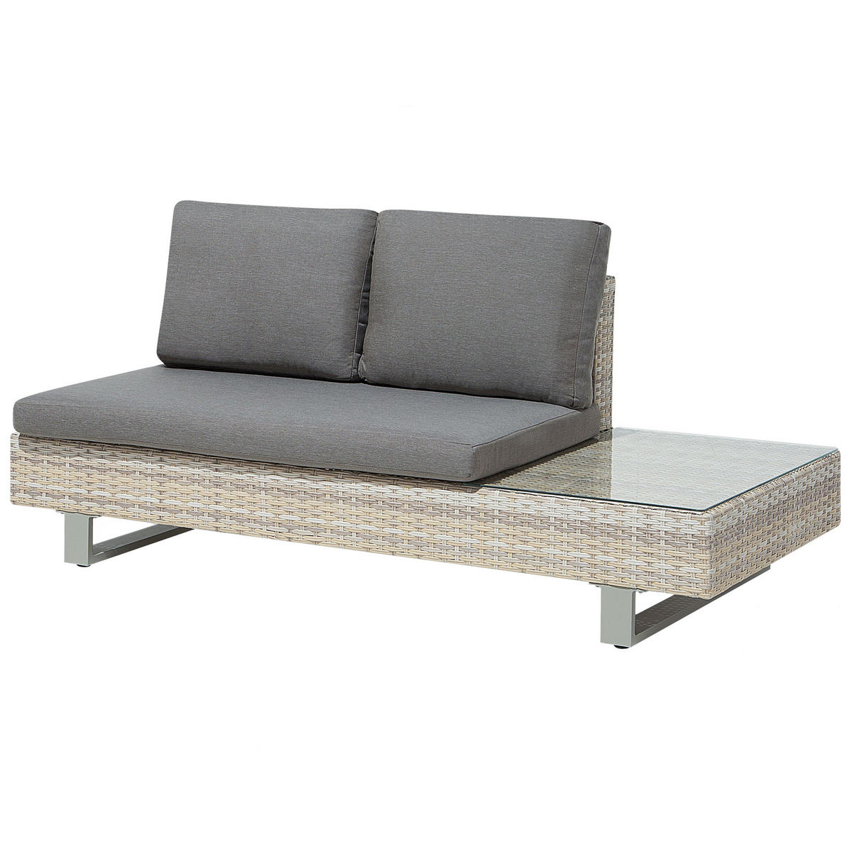 LOUNGE-SET 5-Sitzer grau modular Lanciano - Grau, Kunststoff - Beliani
