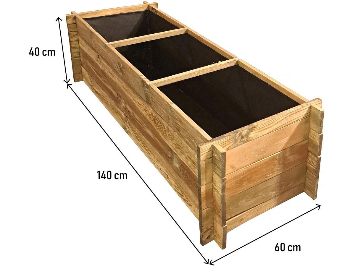 HOCHBEET/GEMÜSEBEET dhalia - Hellbraun, Holz (60/41/140cm) - Habitat Garten