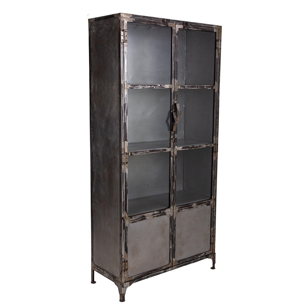 VITRINE 4523317352 aus Metal 90x40x190 cm - Grau, Metall (90/190/40cm) - Wanderlust