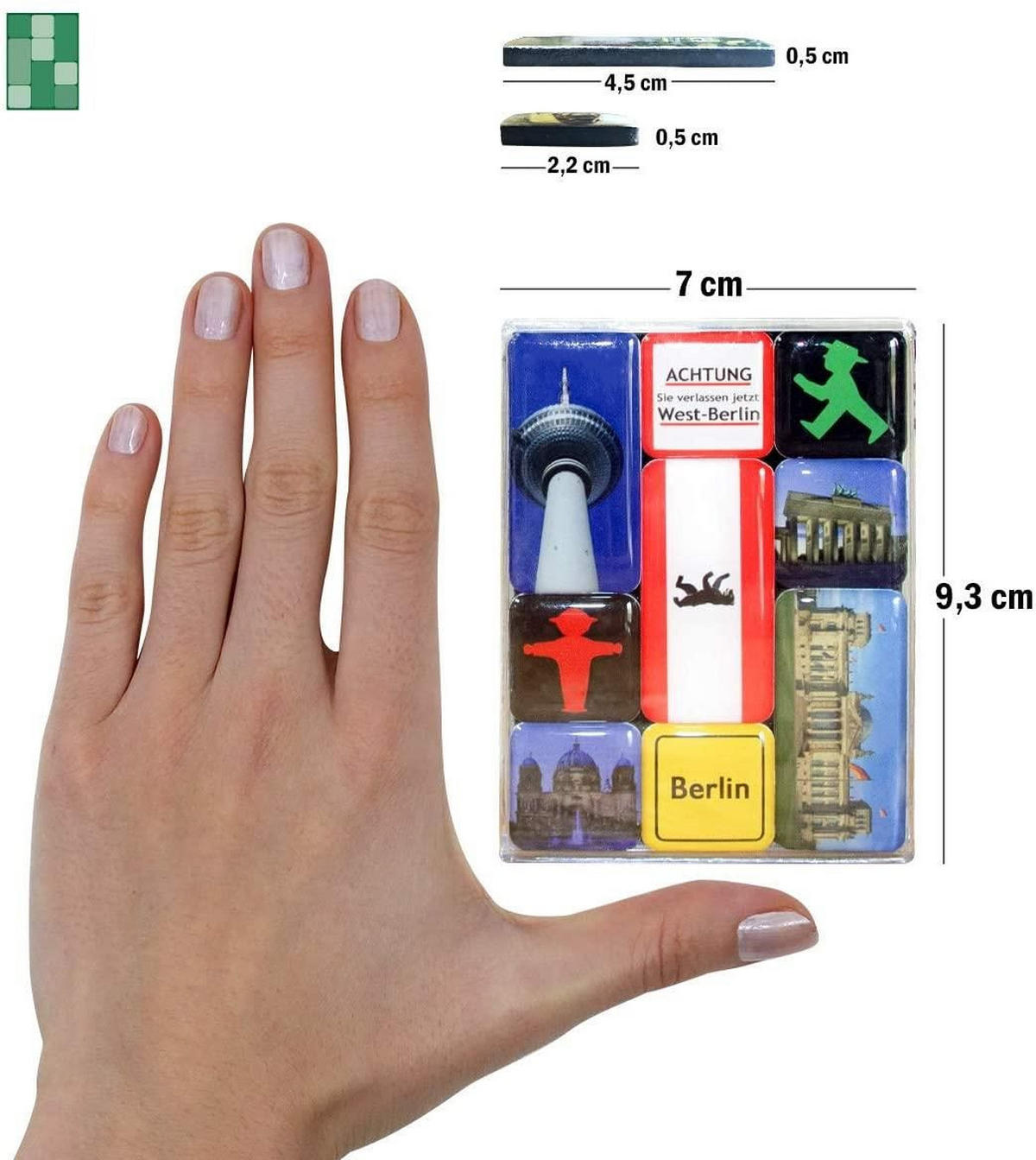 MAGNETSET 9-teilig Berlin Ampelmann - Multicolor, Metall (7/9/2cm) - Nostalgic-Art