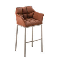 BARHOCKER Damaso 110x64x48 cm hellbraun - Hellbraun, Leder (64/110/48cm) - furnicato