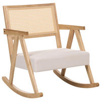 HOUPACÍ KŘESLO Dřevo Světle hnědé/Světle béžové Rya - hnědá/béžová, textil (65/79/78cm) - Beliani