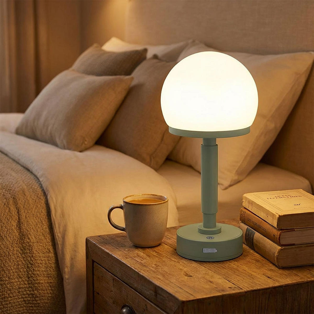 LED TISCHLEUCHTE Haku Grün - Grün, Kunststoff (14/14/29.5cm) - Globo Lighting