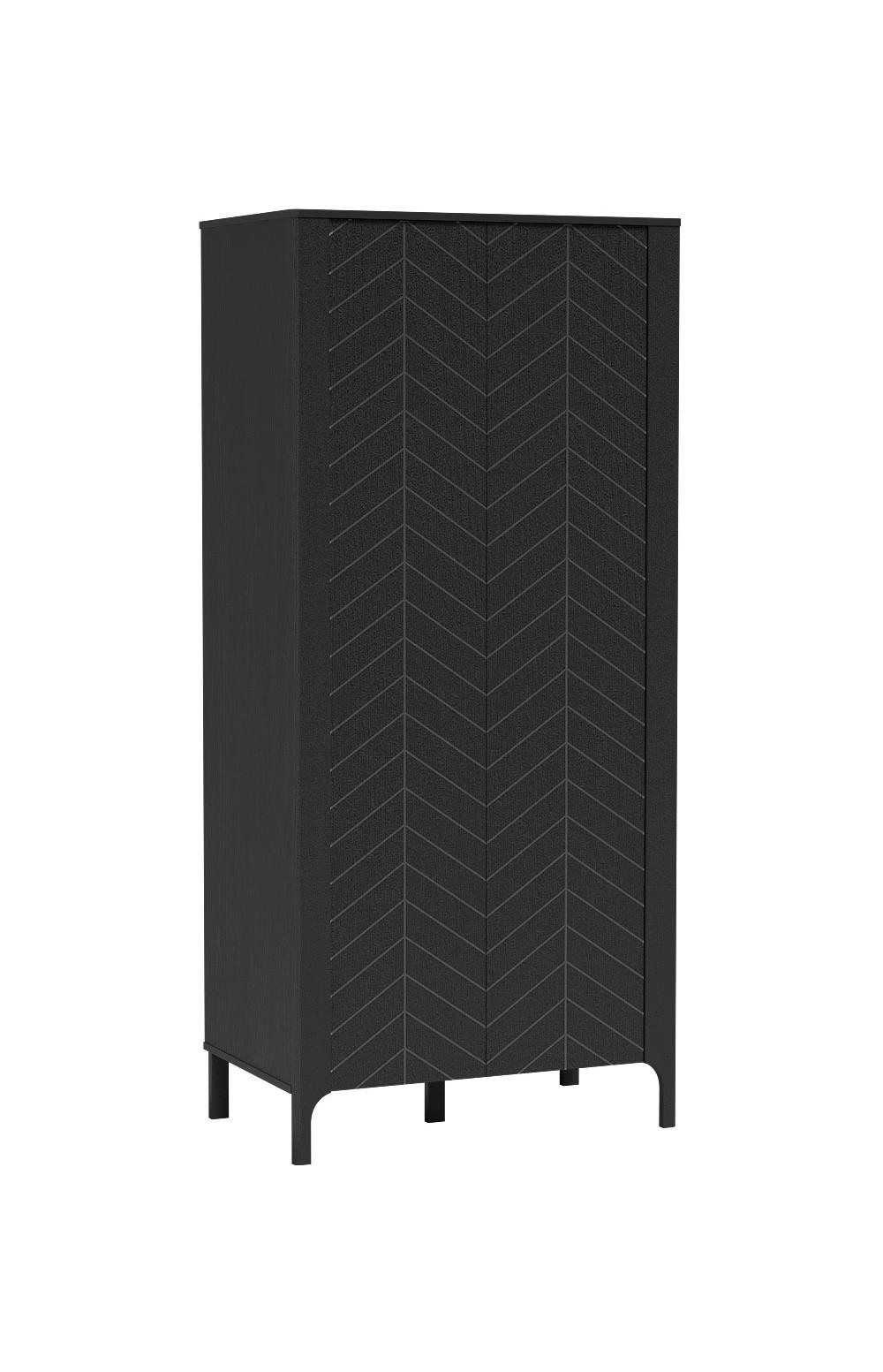 KLEIDERSCHRANK Malumi MM-7 Schwarz Paintflow - Schwarz, Holzwerkstoff (90/197/54.5cm)