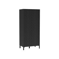 KLEIDERSCHRANK Malumi MM-7 Schwarz Paintflow - Schwarz, Holzwerkstoff (90/197/54.5cm)