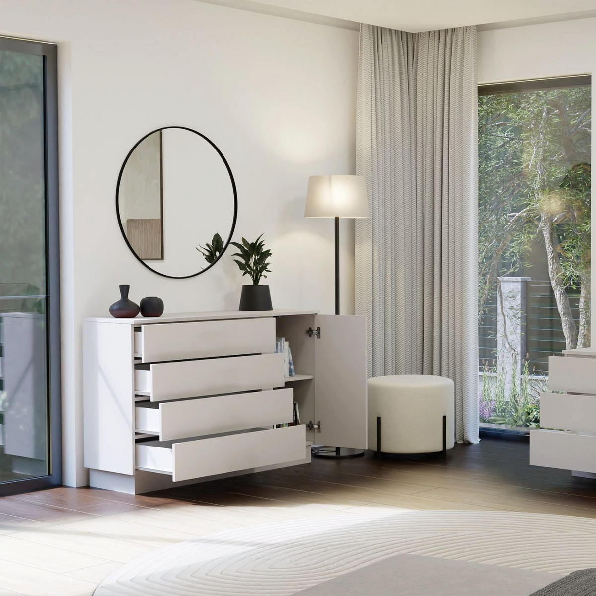 KOMMODE Linus - Kaschmir, Holzwerkstoff (125/84/40cm) - kommodly