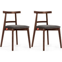 ESSTISCHSTÜHLE LILIO 2 St Vintage, Grau / mittelbraun - Braun/Grau, Holz/Textil (47/76/45cm) - KONSIMO®