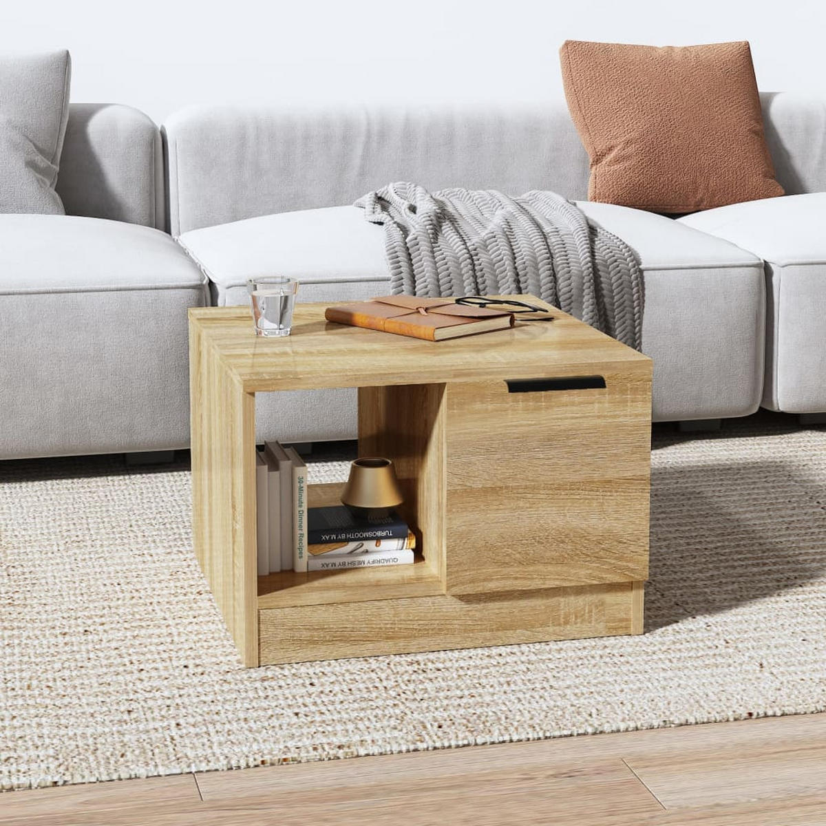 COUCHTISCH Sonoma-Eiche 50x50x36 cm Holzwerkstoff - Braun, Holzwerkstoff (50/50/36cm) - furnicato