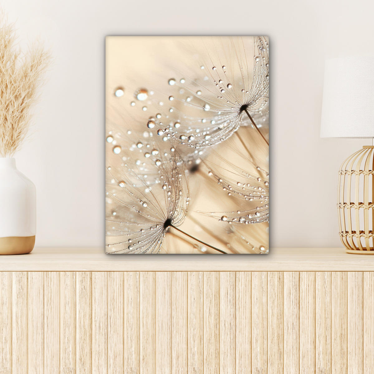 LEINWANDBILD Löwenzahn - Abstrakt - Natur - Beige Room Decor 30x40 cm - Braun, Textil (30/40cm) - MuchoWow