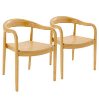 STÜHLE 2-tlg., Holz - Eichefarben, Holz (55/75/55cm) - Oviala