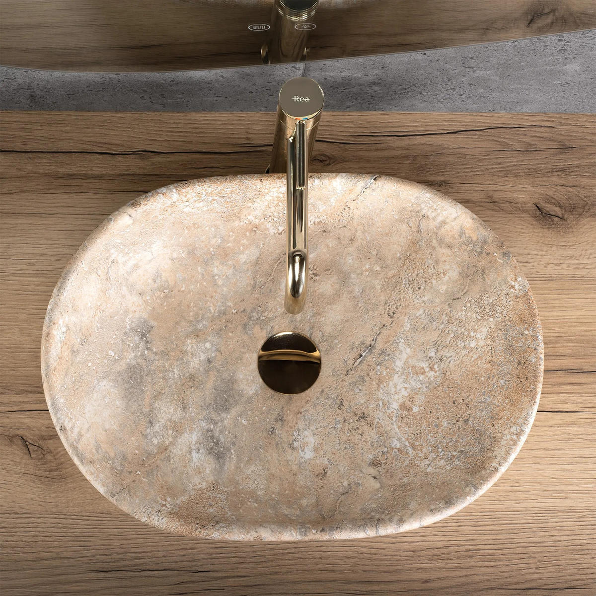 AUFSATZWASCHBECKEN AMELIA SAVANA MATT 48/34,5/13,6 cm - Hellgrau, Keramik (48/13.6/34.5cm) - REA
